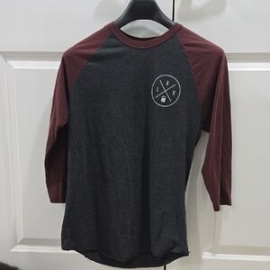 LRX Men's Charcoal and Maroon Raglan Shirt